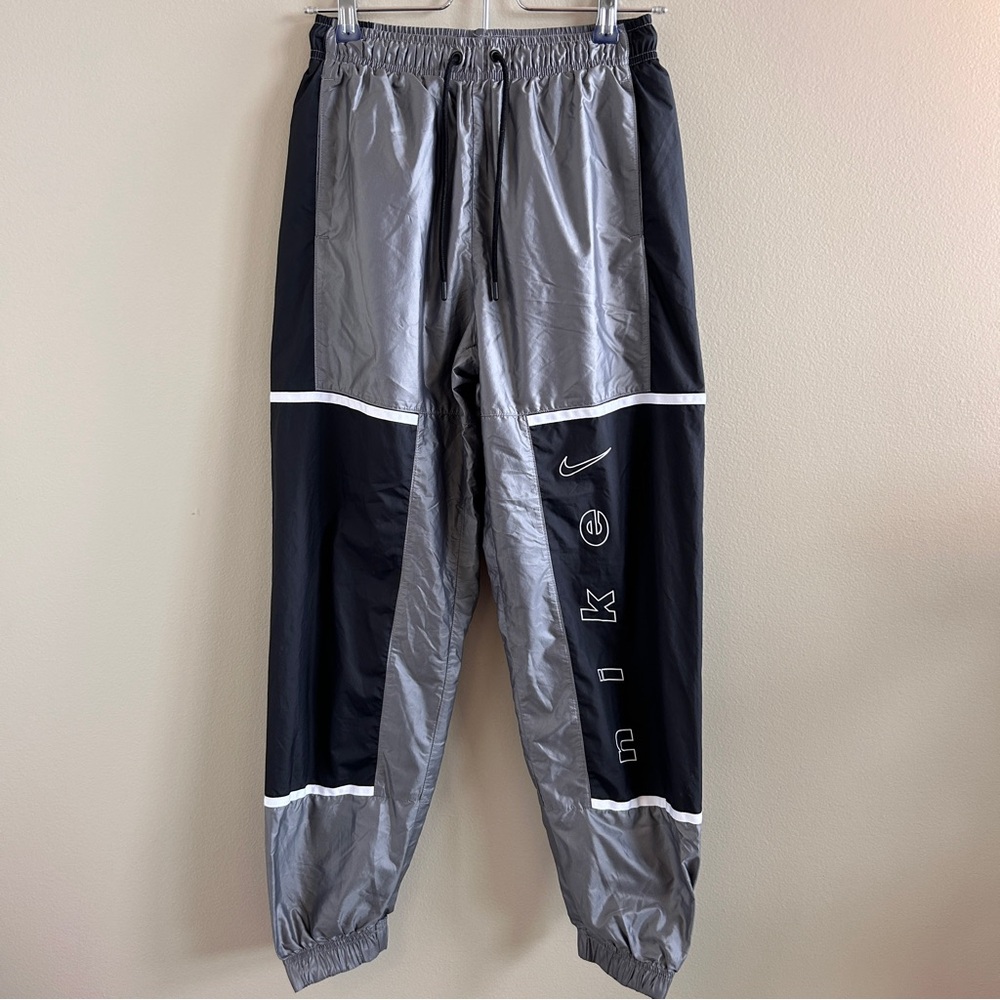 Nike Reflective Track Pants Black Gray Windbreaker Joggers XS